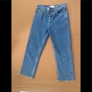 Re/Done straight signature blue jeans